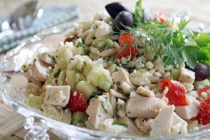 Greek-Style Orzo Salad with Chicken