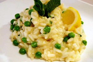 Creamy Risotto with English Peas, Lemon and Mint