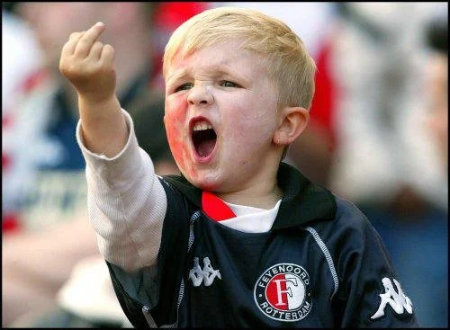 child giving the finger