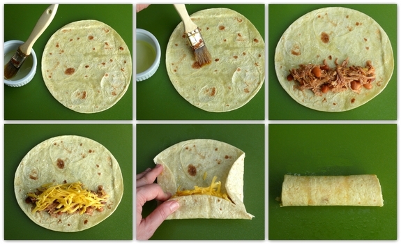 Oven-Baked-Pulled-Pork-Flautas-wrapping-instruction