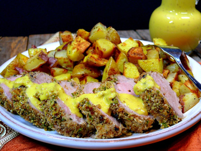 Pepper-Crusted-Pork-Tenderloin-with-Creamy-Mustard-Sauce