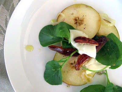 watercresspeargoatcheesesalad