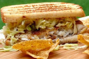 Butter-Almond-Crusted Fish Sandwiches