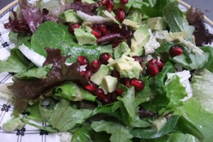 Avocado Pomegranate Salad with Miso Dressing